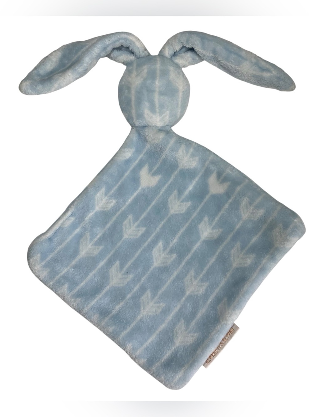 Blankets & Beyond Bunny Lovey Security Blanket Plush Blue‎ White Arrows